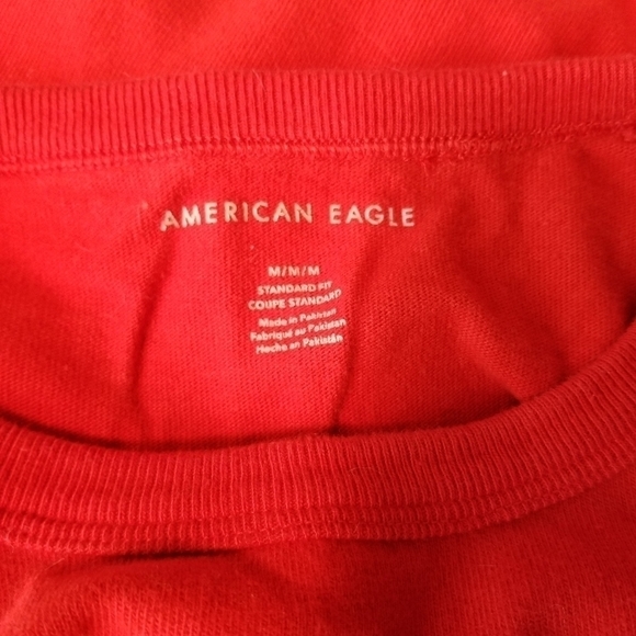 American Eagle Men's Long Sleeve Red Logo Sweatshirt Size M - Picture 5 of 6
